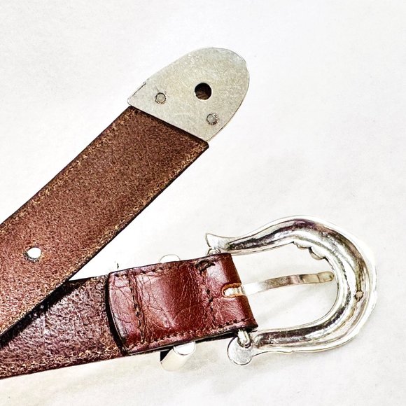 Coldwater Creek Brown Croc Embossed Belt w/Silver Hardware - Size Small - Picture 6 of 7